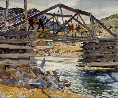Crossing the Rio Grande, c.1914-31 by Walter Ufer